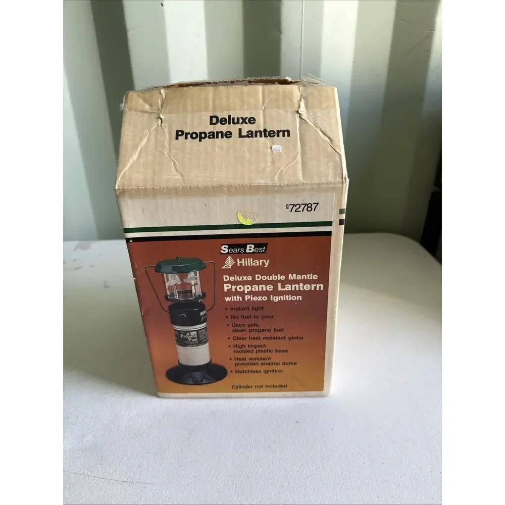 SEARS BEST HILLARY DELUXE DOUBLE MANTLE PROPANE LANTERN W/PIEZO IGNITION